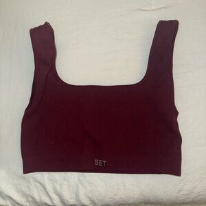 SET ACTIVE Burgundy sports bra